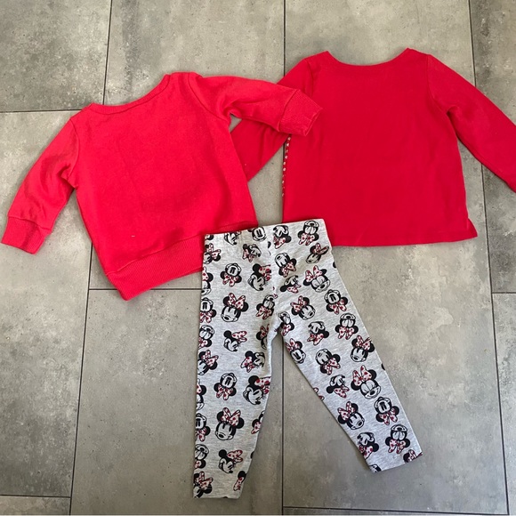 NWOT Disney Minnie Mouse red gray leggings sweatshirt set 12 months - Picture 4 of 12